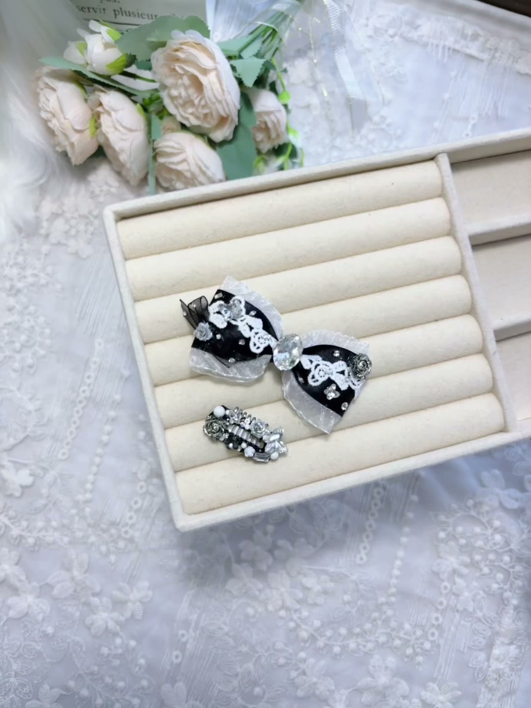 Pet Hair Bow Clip Set Crystal