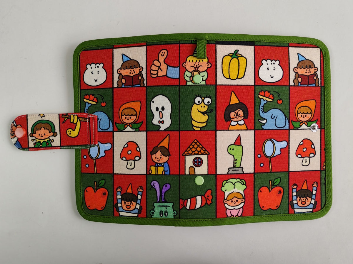 A6 Fabric Loose Leaf Notebook Cartoon Grid