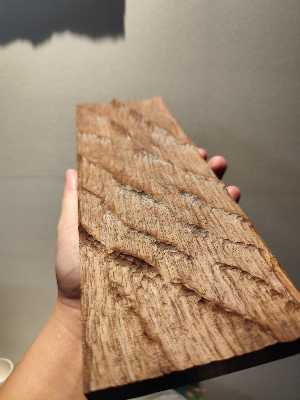 Handcrafted Black Walnut Wave Wood Sculpture