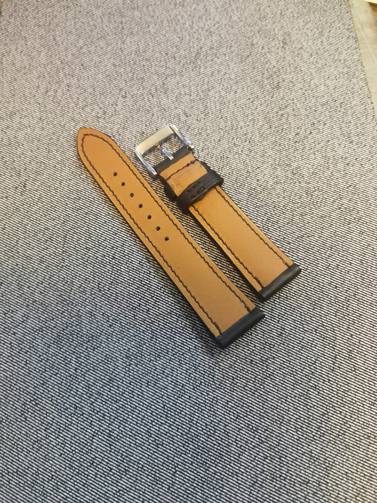 Black Leather Watch Strap Swift Cowhide