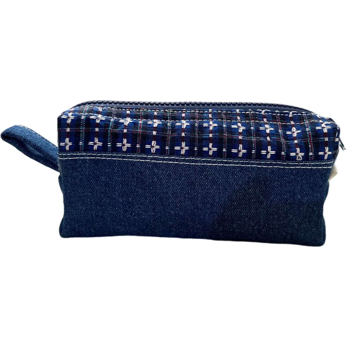 Kreuzstich-Karo- und Denim-Etui