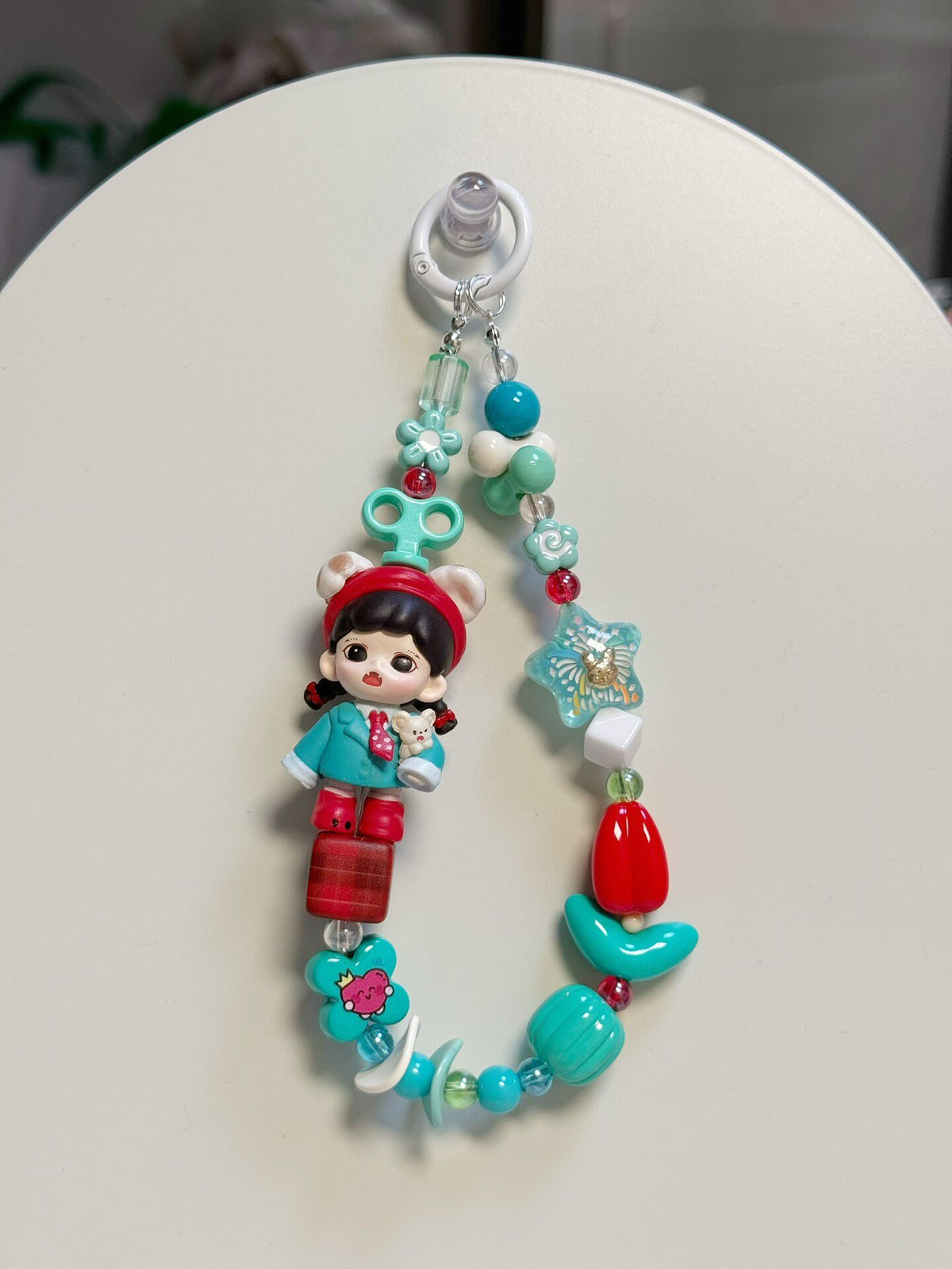 Handmade Doll Beaded Phone Charm Keychain
