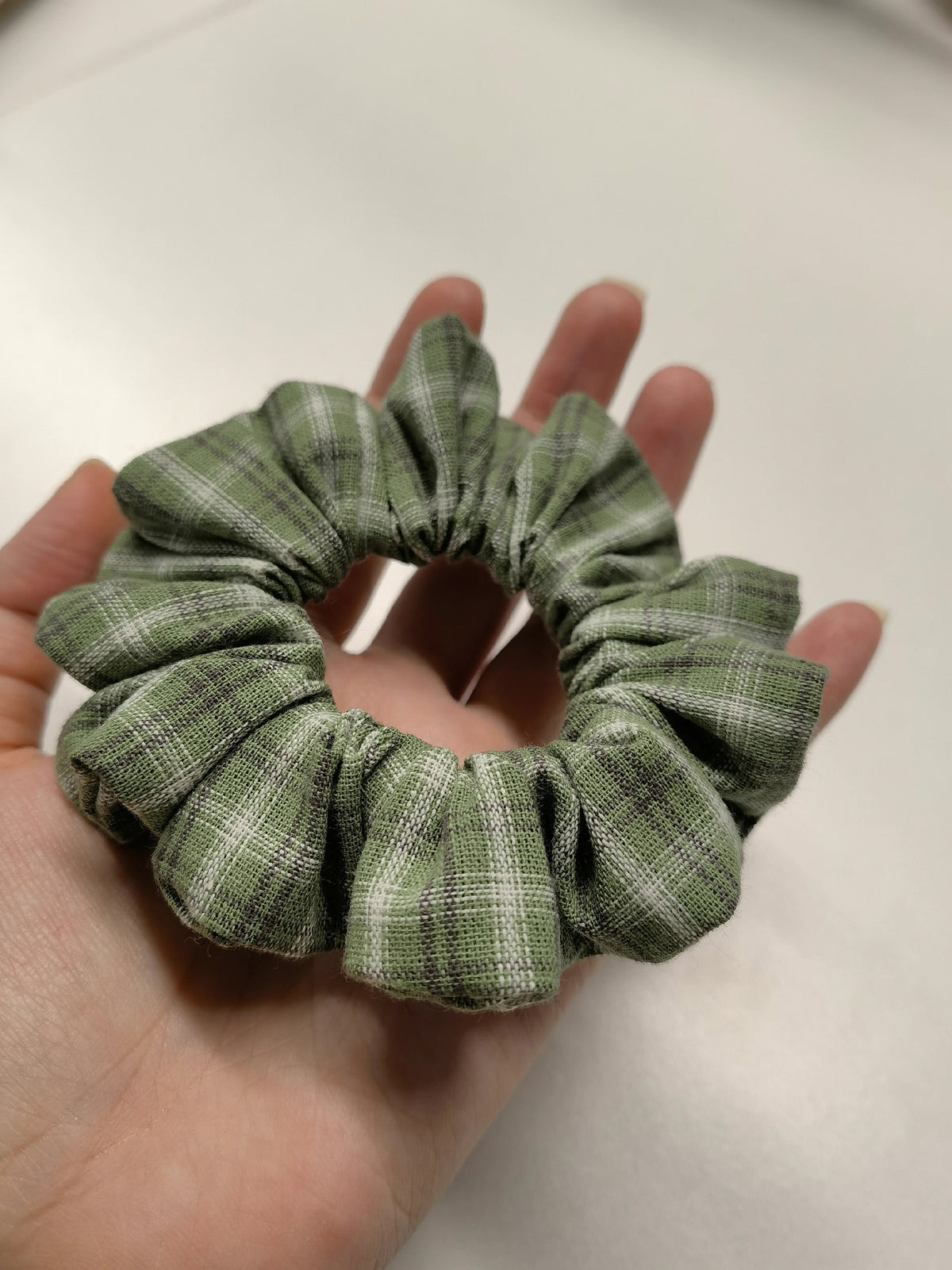 Scrunchie de Algodón a Cuadros Pequeño