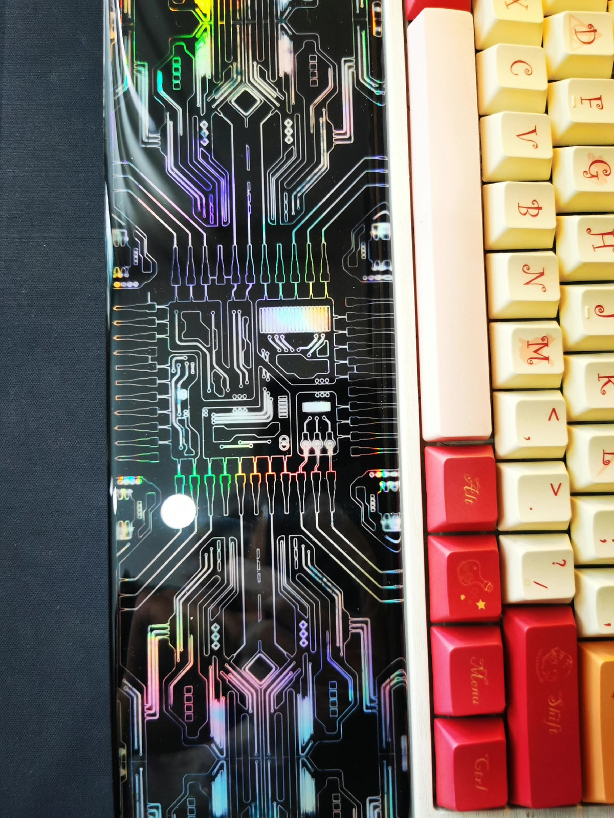 Resin Neon Circuit Keyboard Wrist Rest
