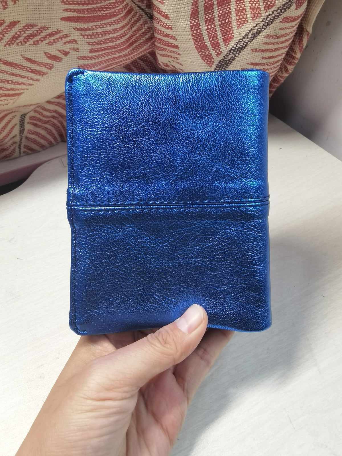 A7 Sheepskin Leather Binder Electric Blue