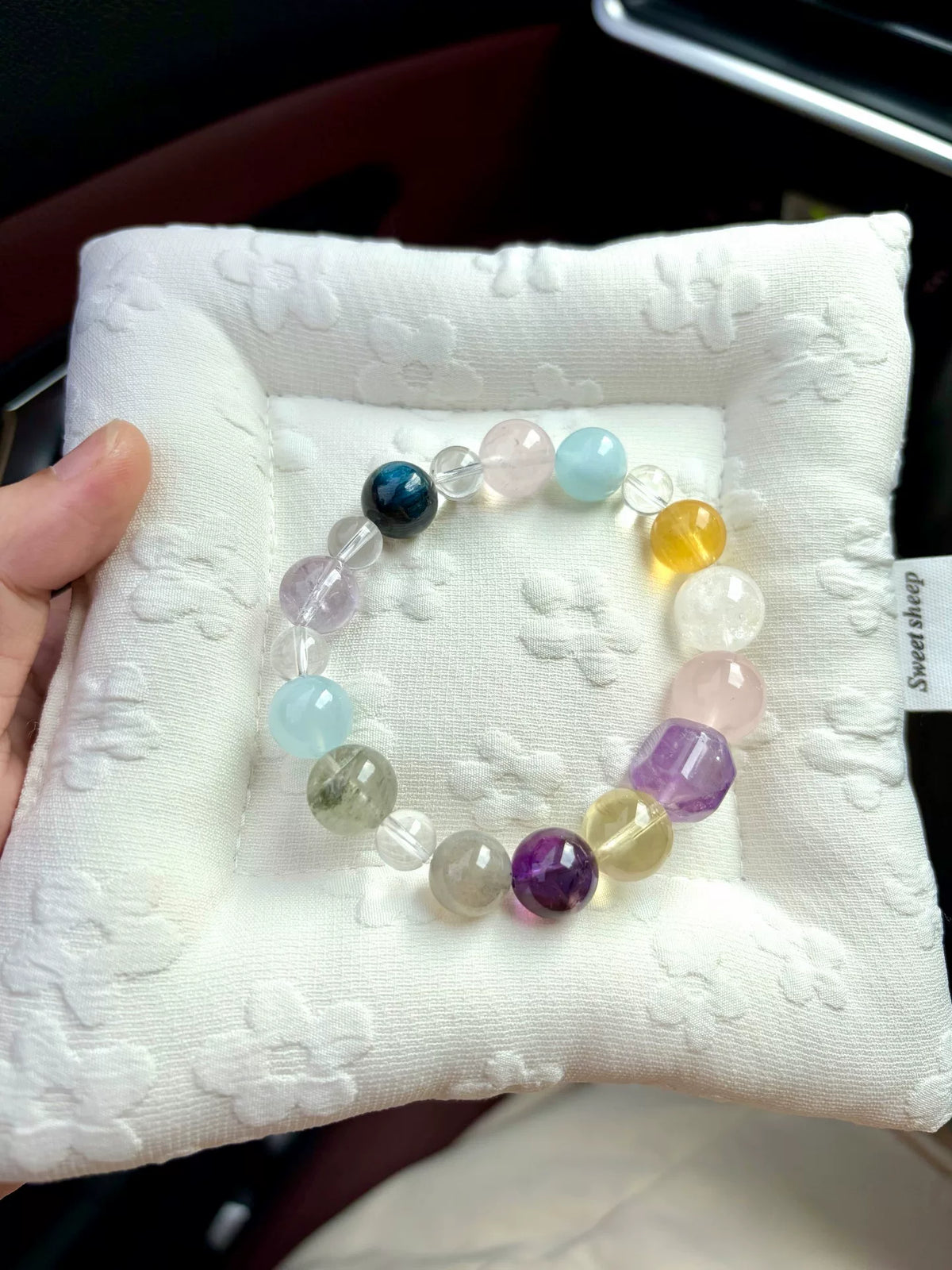 マルチジェムストーン ビーズブレスレット 12mm 13mm