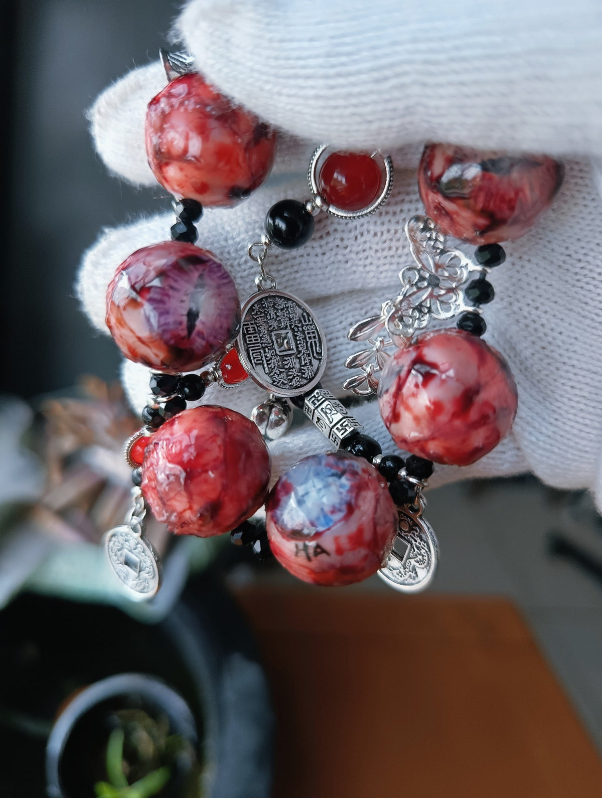 Cthulhu Eyeball Bead Bracelet Gothic Cosplay