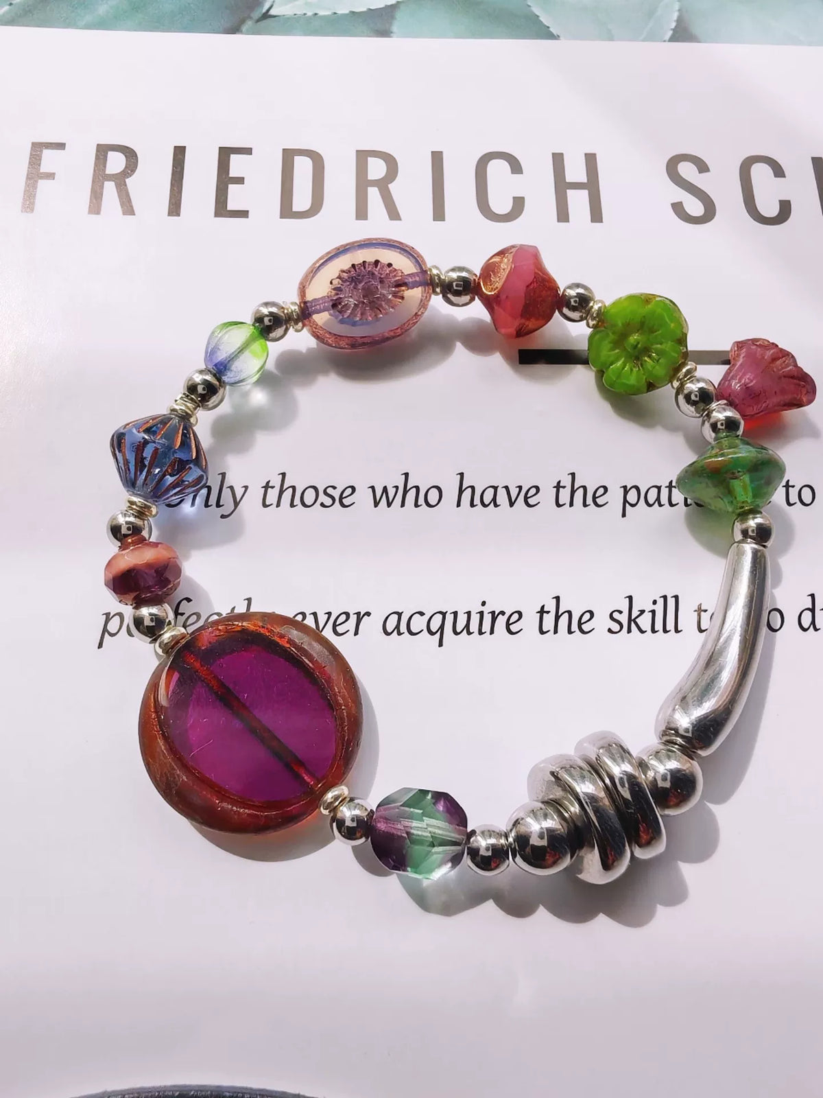 Handmade Czech Glass Bead Bracelet