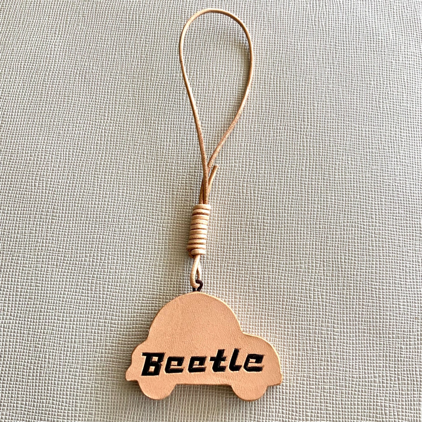 Handcrafted Leather Car and Leaf Charm Set