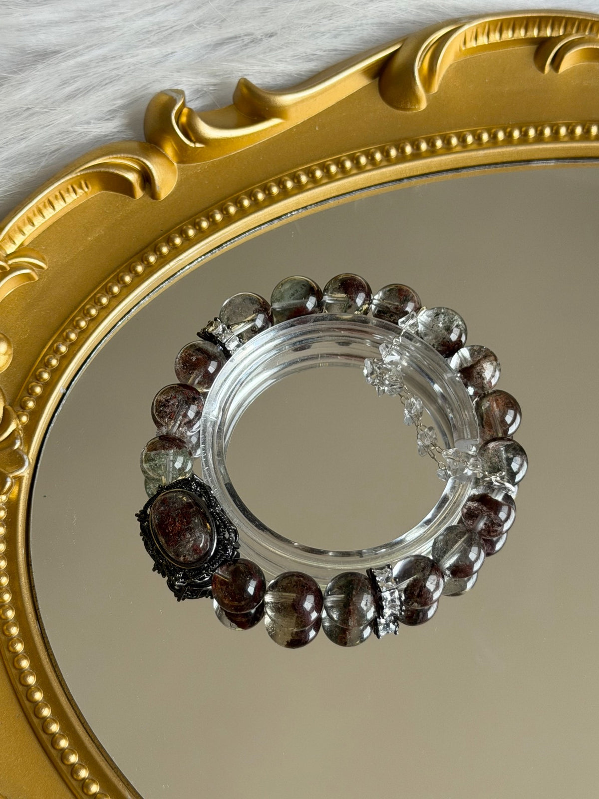 Natural Phantom Quartz Beaded Bracelet 10mm
