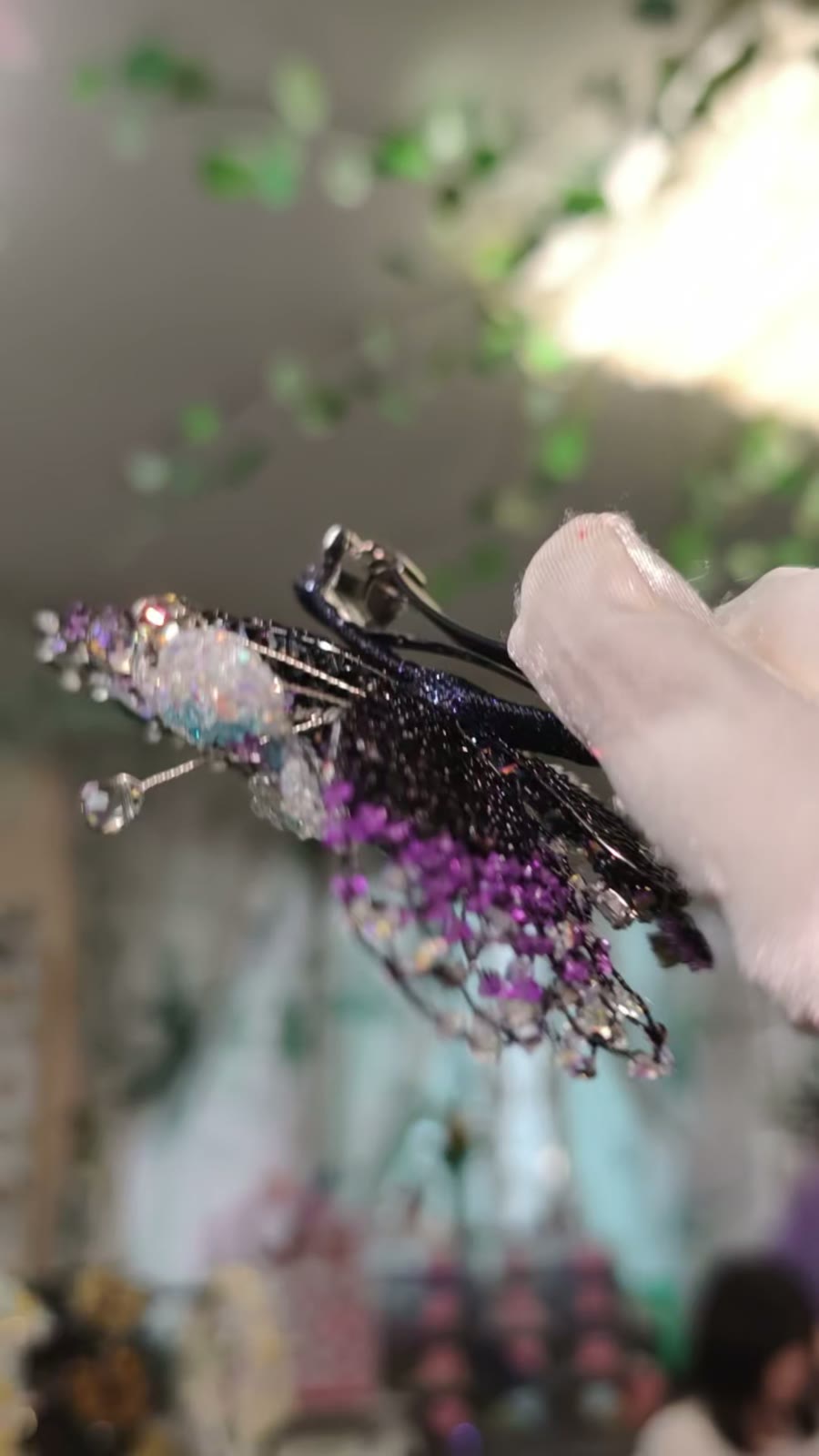 Butterfly Hair Clip with Crystal Beads
