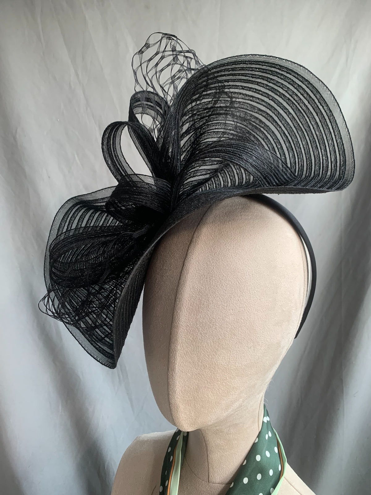 Black Woven Banquet Headpiece Fascinator