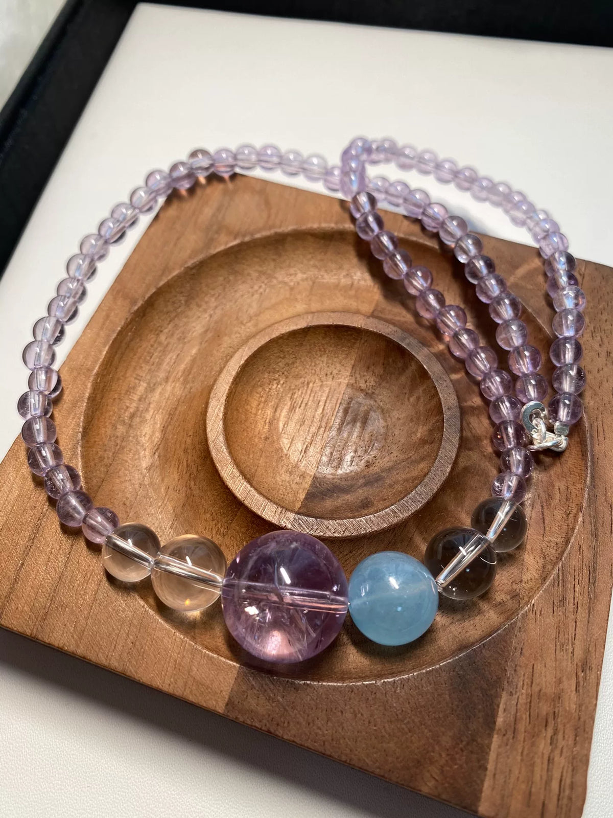 Amethyst-Edelstein-Halskette mit 17mm Zentrum