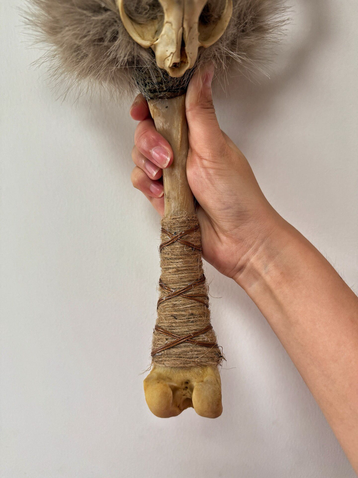 Smoky Quartz Crystal Skull Bone Wand