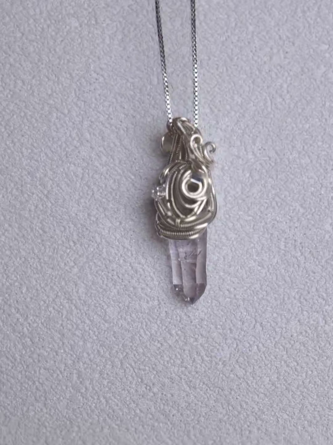 Natural Croiz Crystal Wire Wrapped Necklace