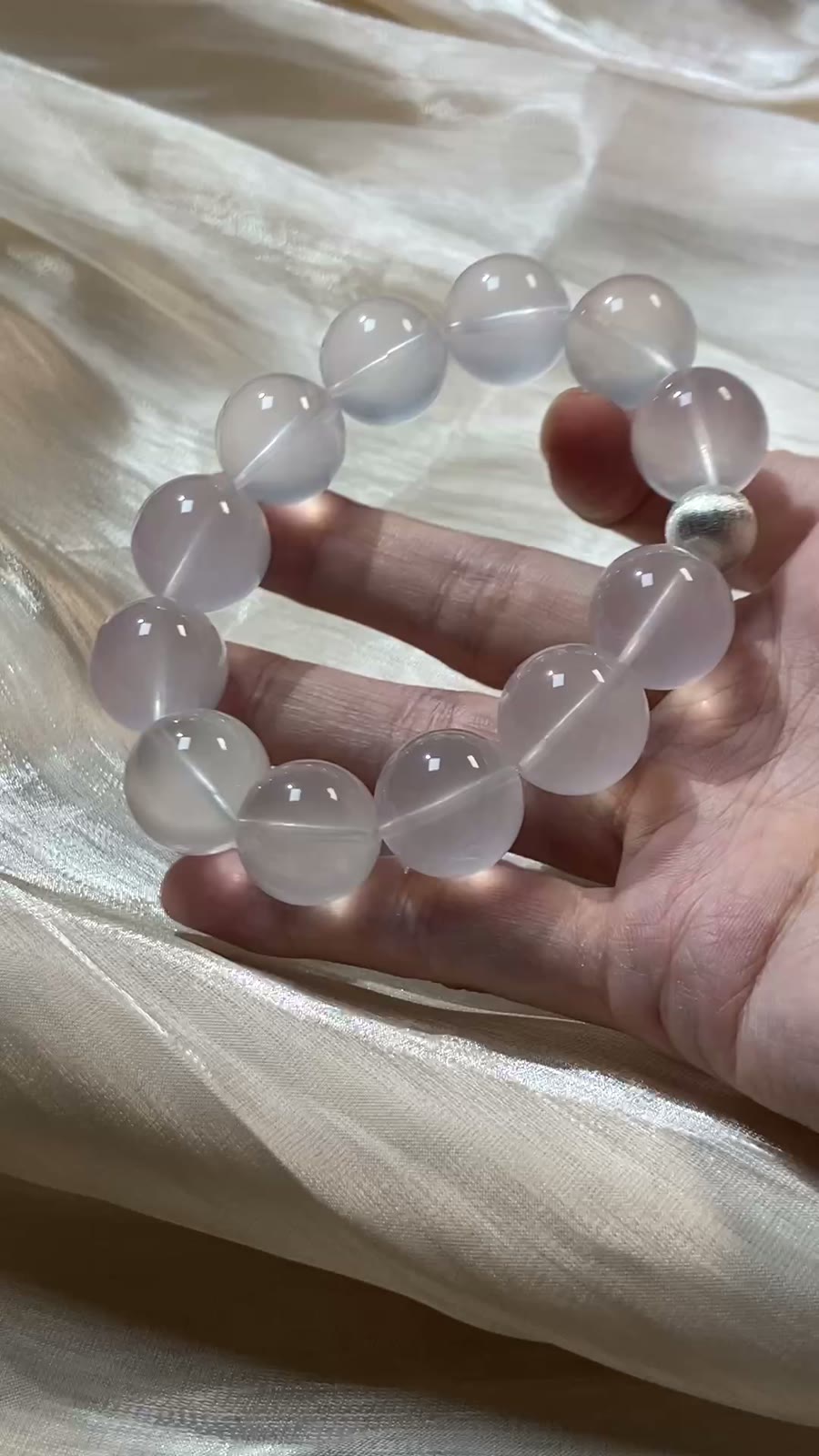 Natural Milk White Crystal Beaded Bracelet