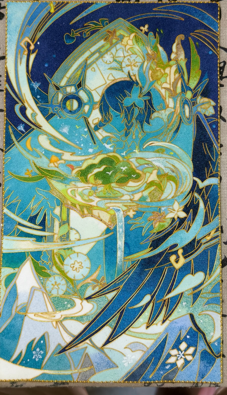 Cloisonne Craft Painting Genshin Venti 15x26cm