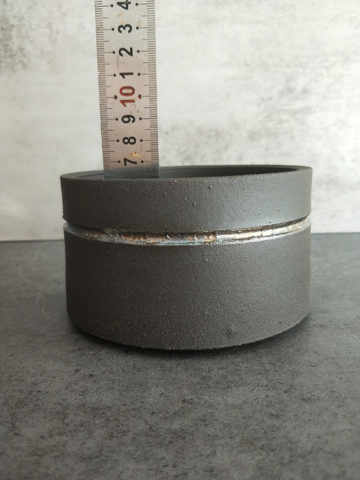 Handmade Clay Container with Metallic Band