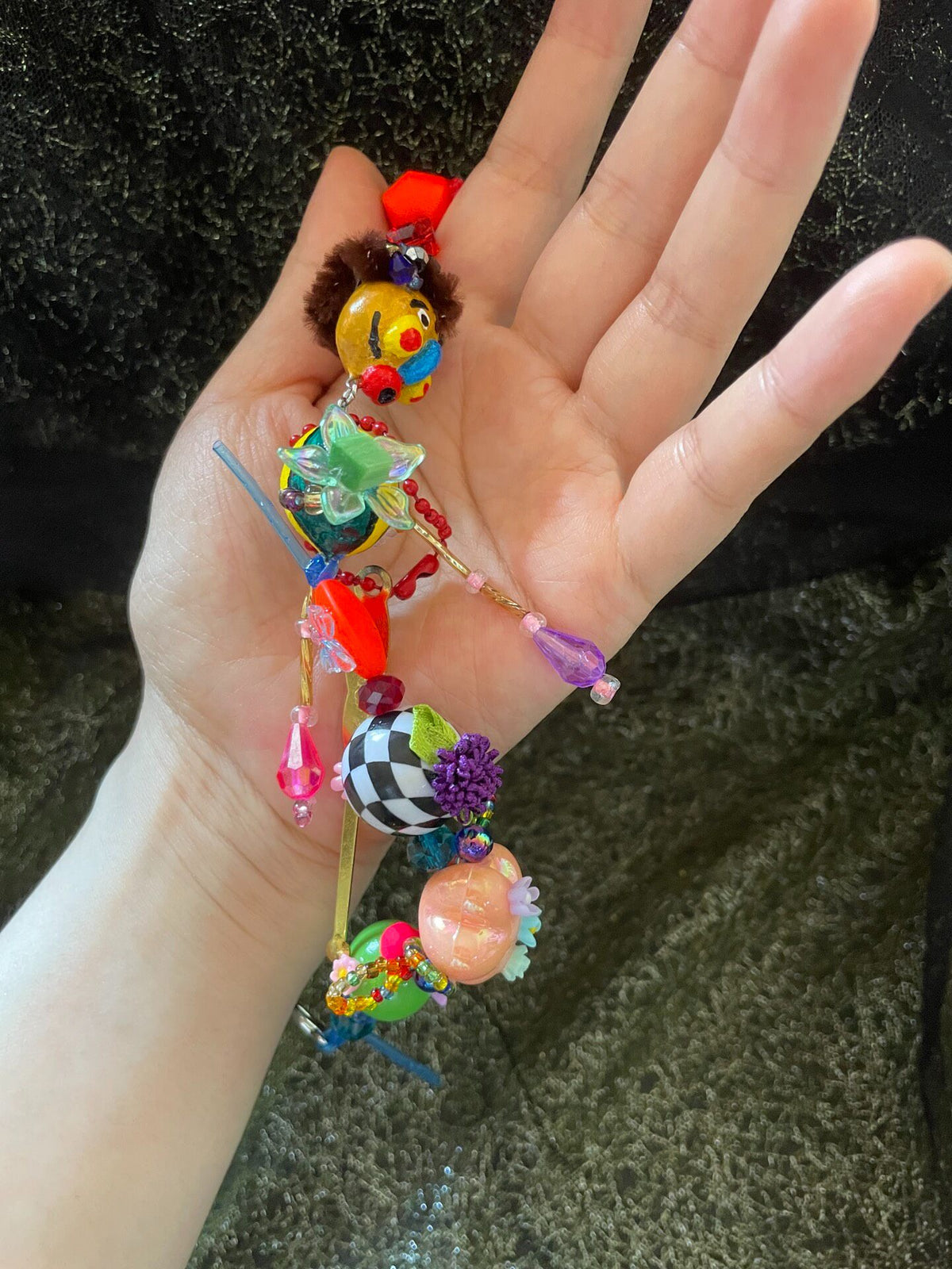 Handmade Clay Bracelet with Ear Pick