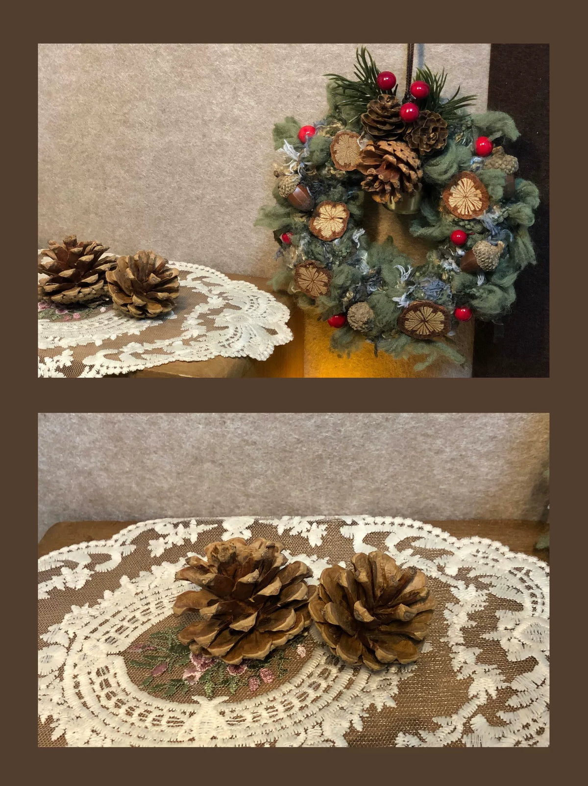 Vintage julkrans med skogstema – materialpaket