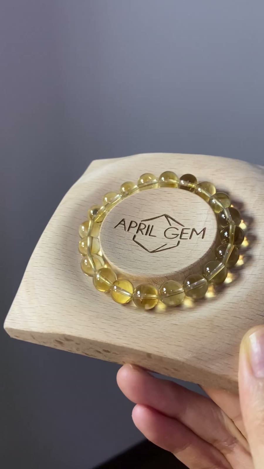 Natural Citrine Beaded Bracelet 9mm