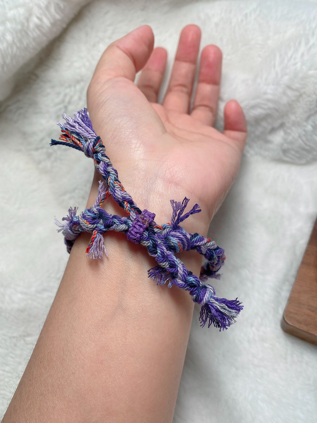 Amethyst Fox Pendant Braided Cord Bracelet