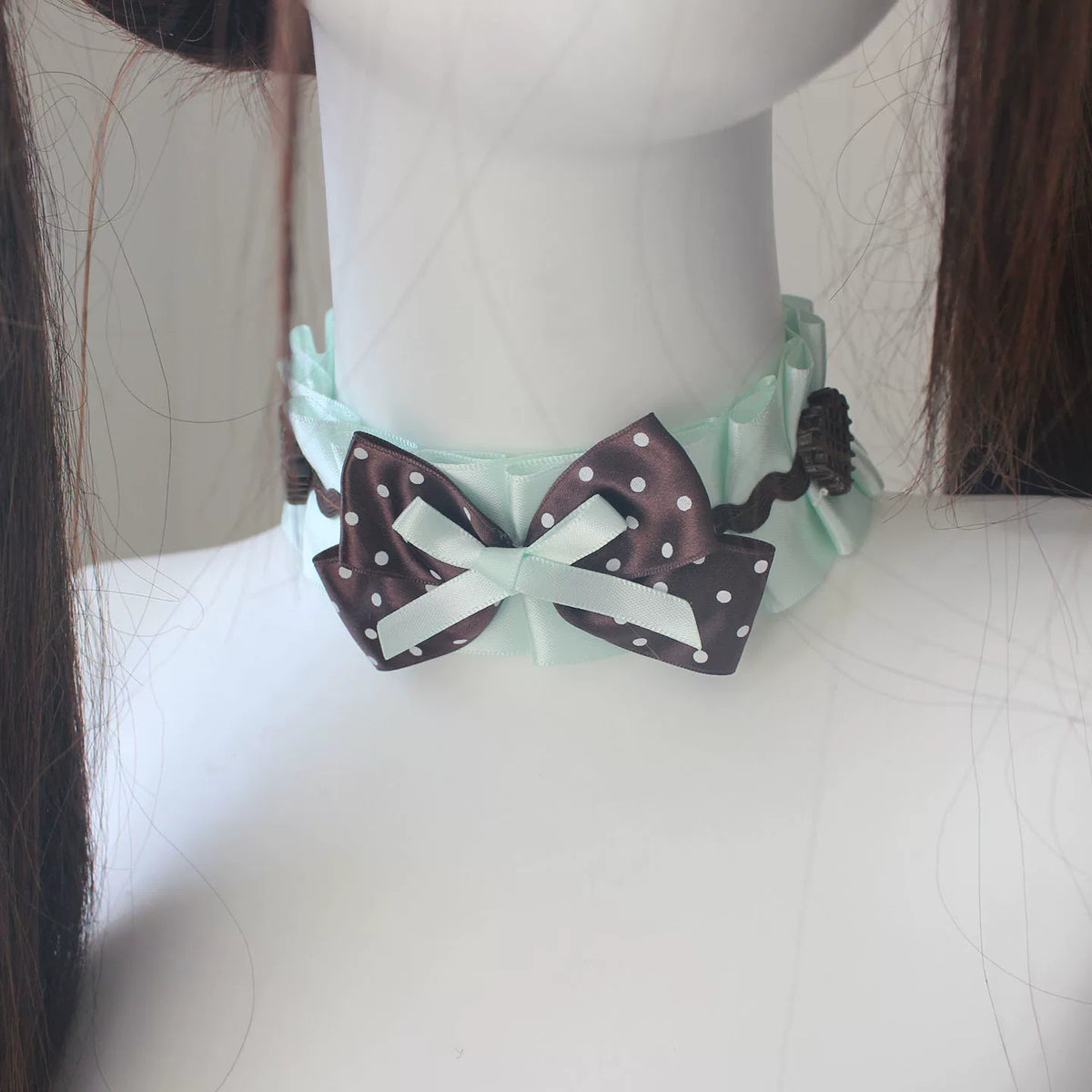 Mint Brown Lolita Bunny Cupcake Hair Accessory Set
