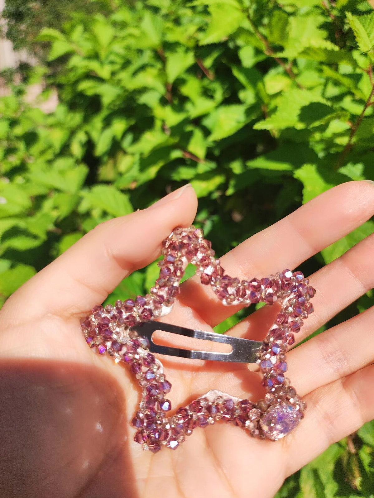 Star Beaded Snap Clip Hair Accessory
