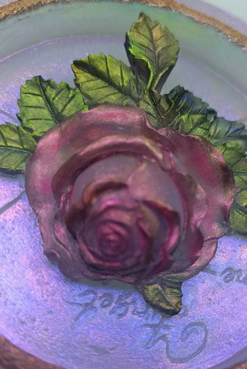 Round Lidded Rose Container 9 cm