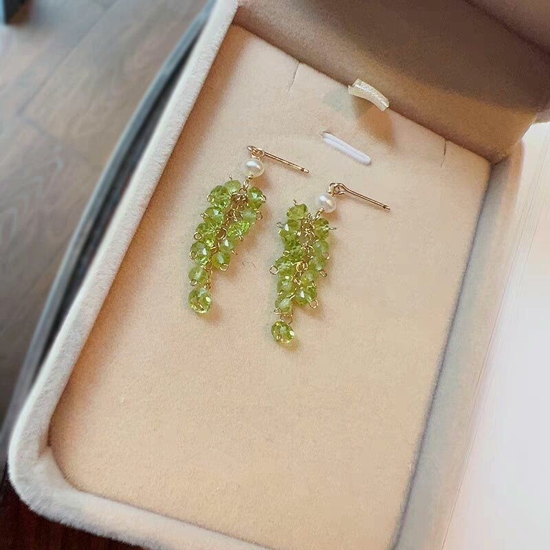 Peridot-Trauben-Perlen-Tropohringer
