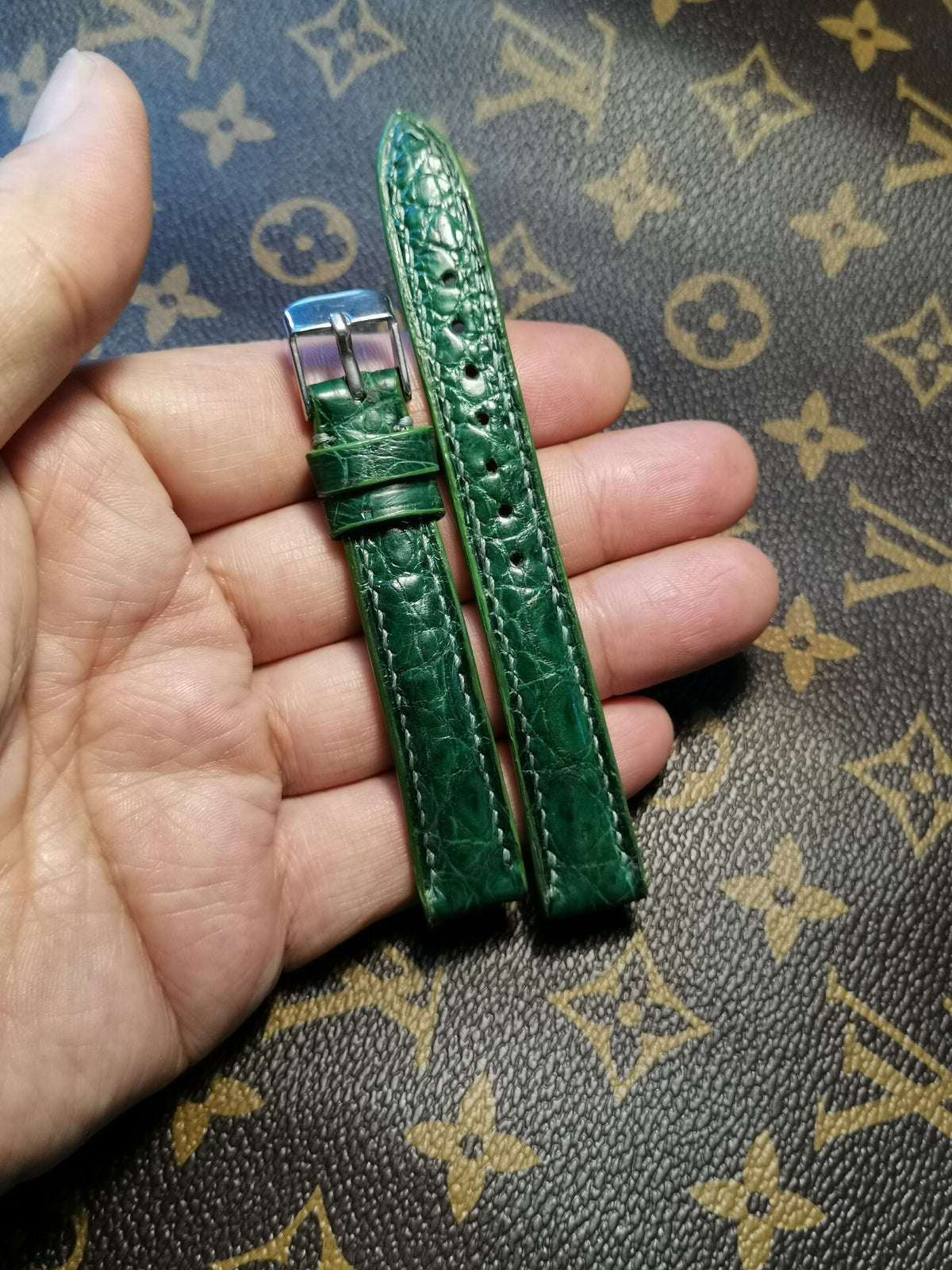 Emerald Crocodile Leather Watch Strap