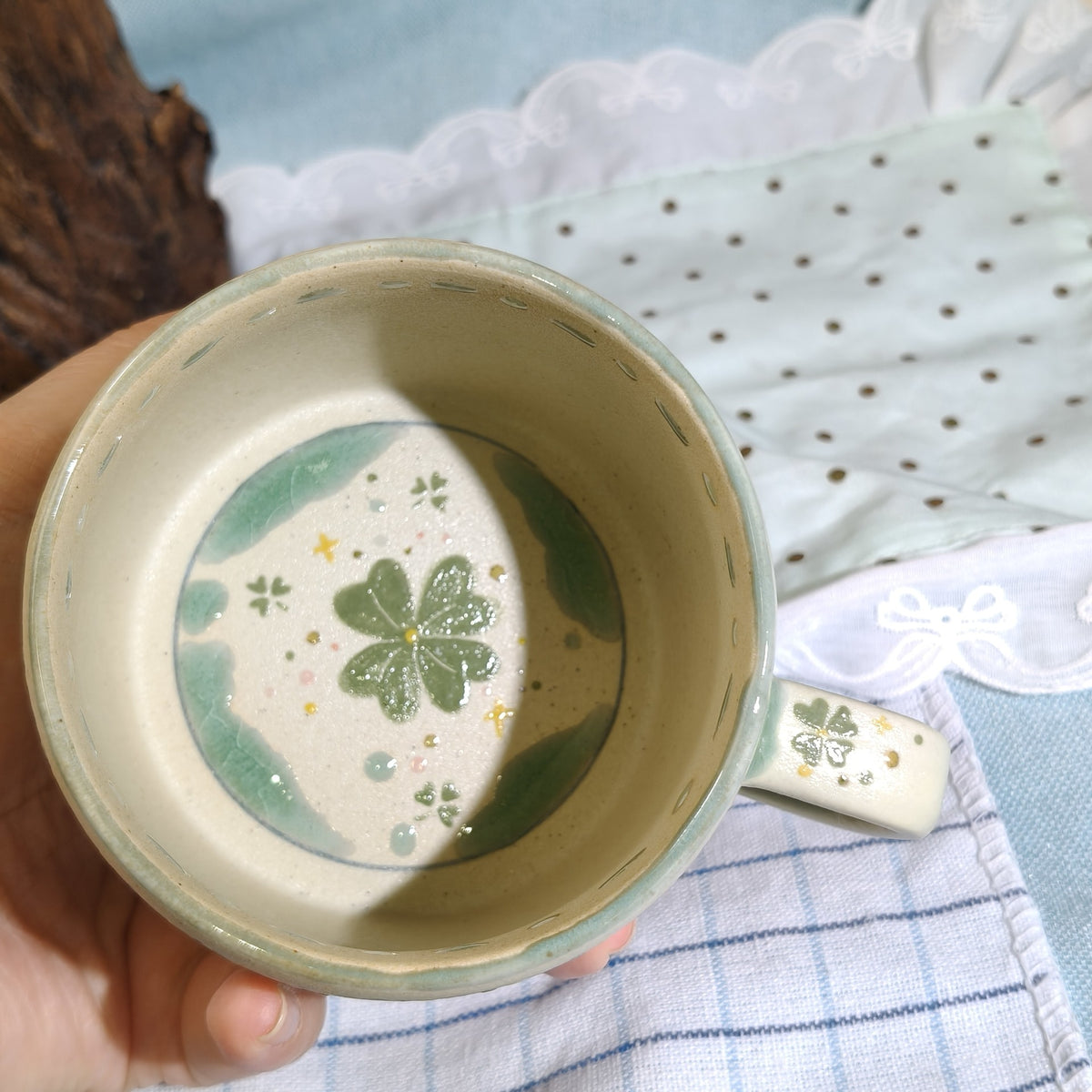 Ceramic Four Leaf Clover Lucky Mug 300ml