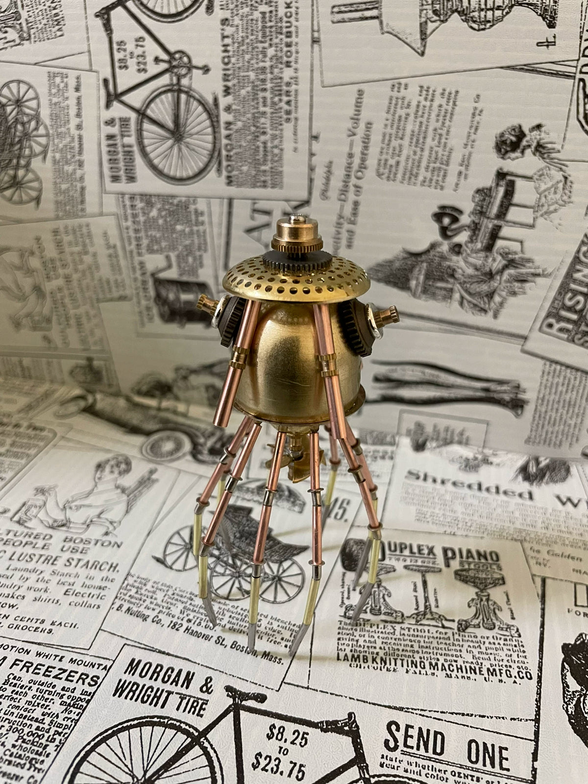Figurine d'araignée mécanique en laiton steampunk