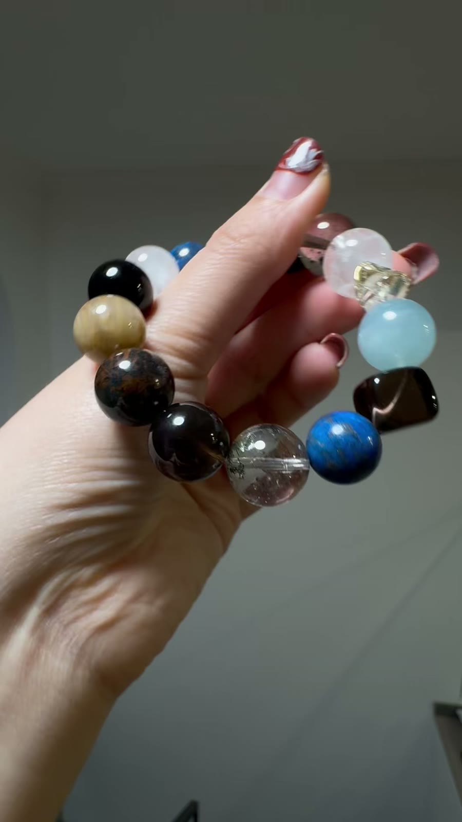 Multi Gemstone Crystal Bracelet 12mm Beads