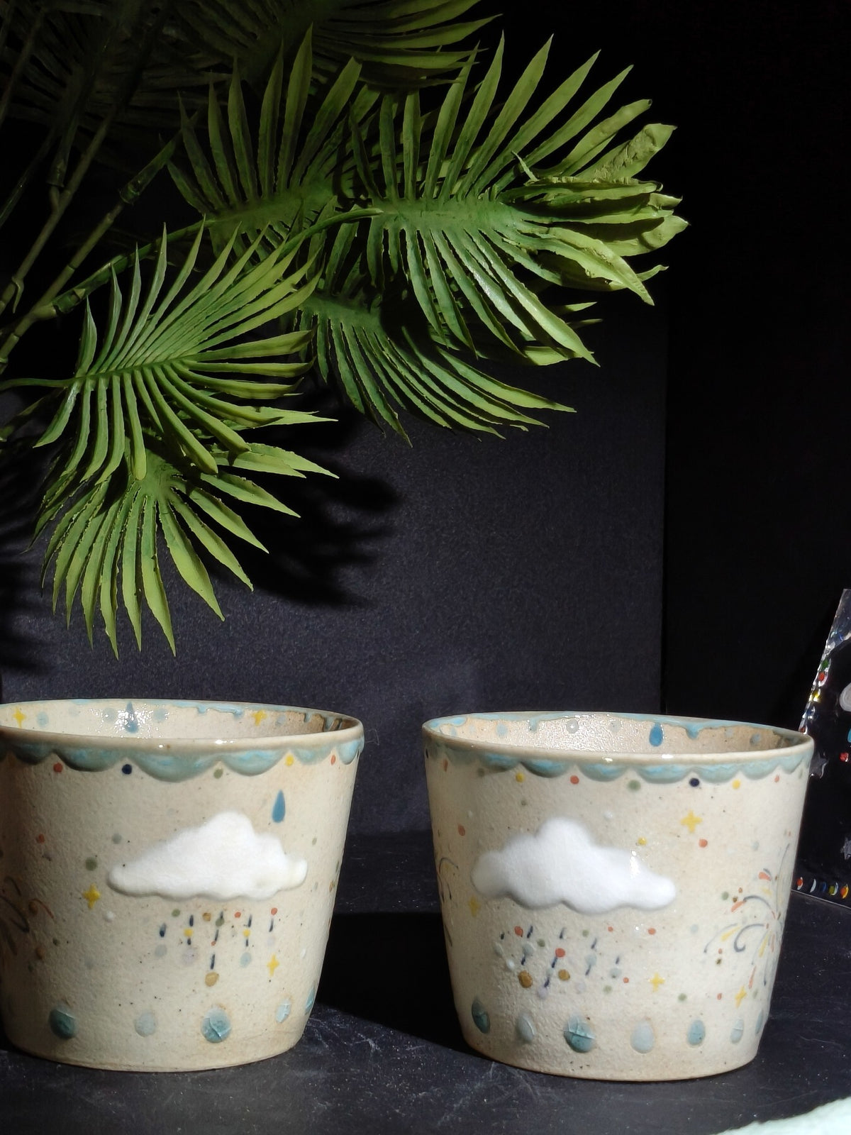 Jingdezhen Handpainted Cloud Raindrop Coffee Cup