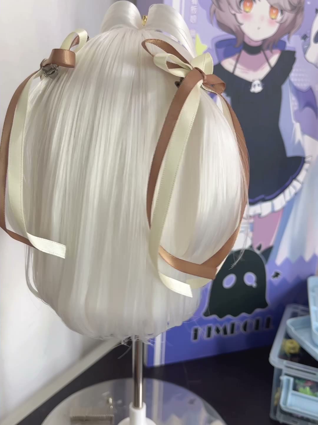 White Twin Tail Doll Wig