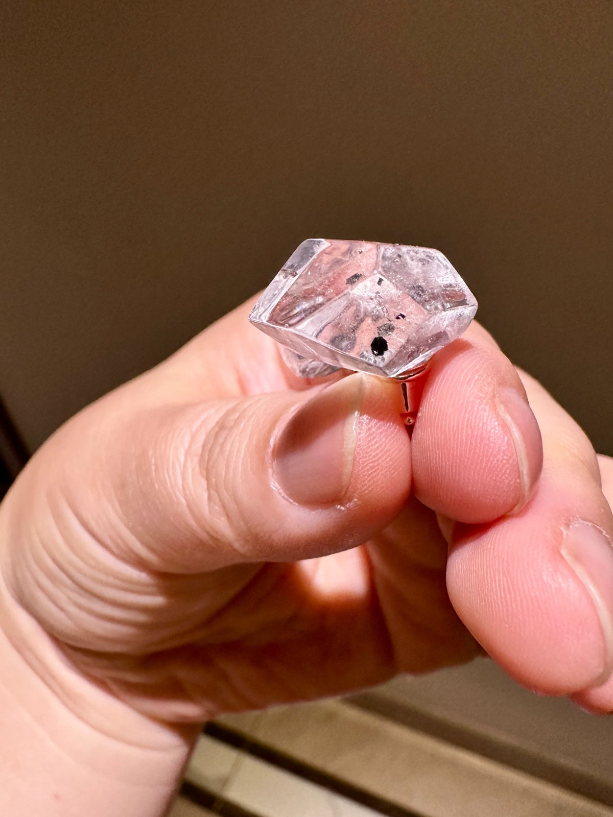 Herkimer Diamond Earrings Black Mica Inclusions
