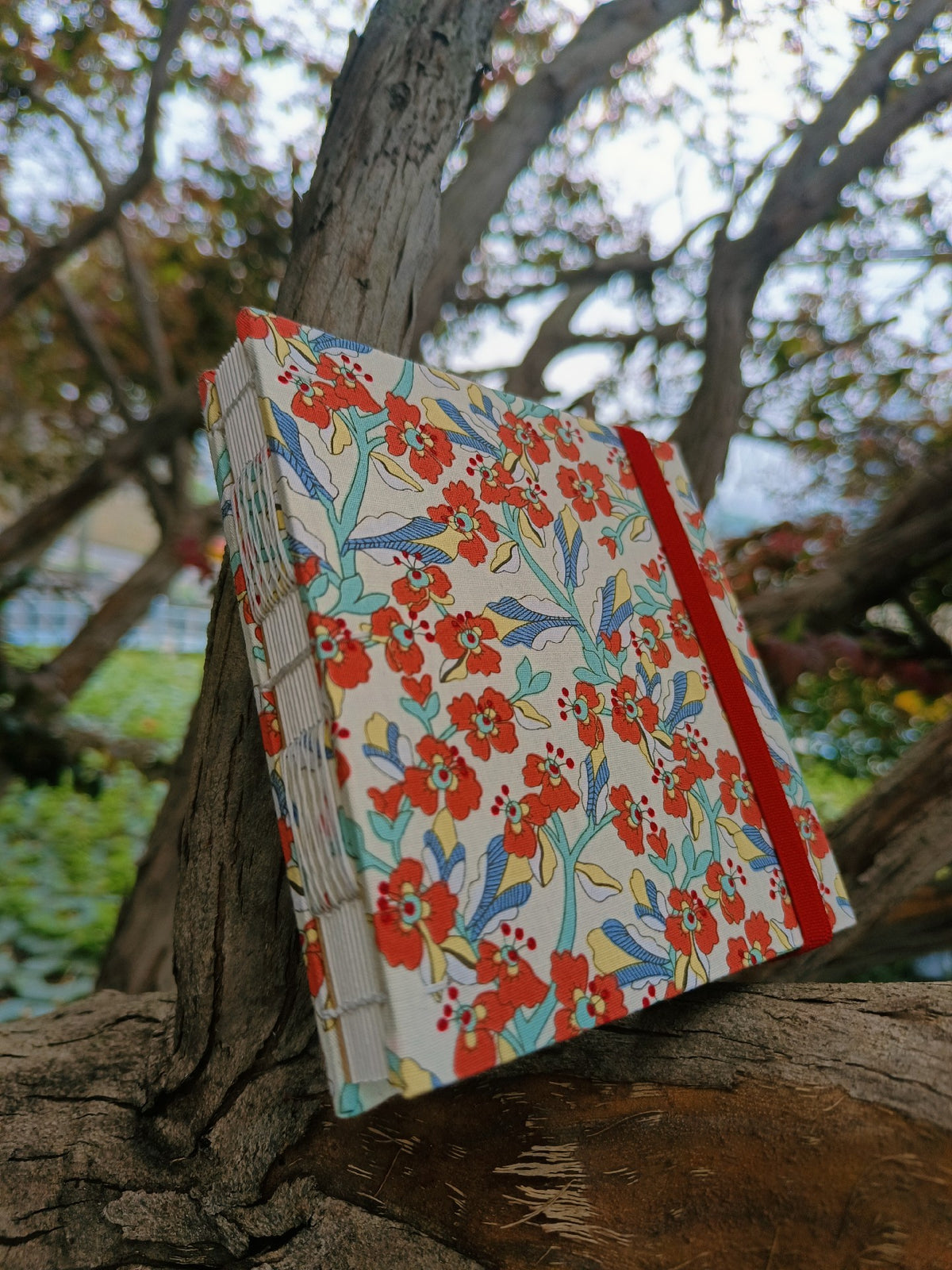 Handmade Watercolor Sketchbook Cotton Floral Cover