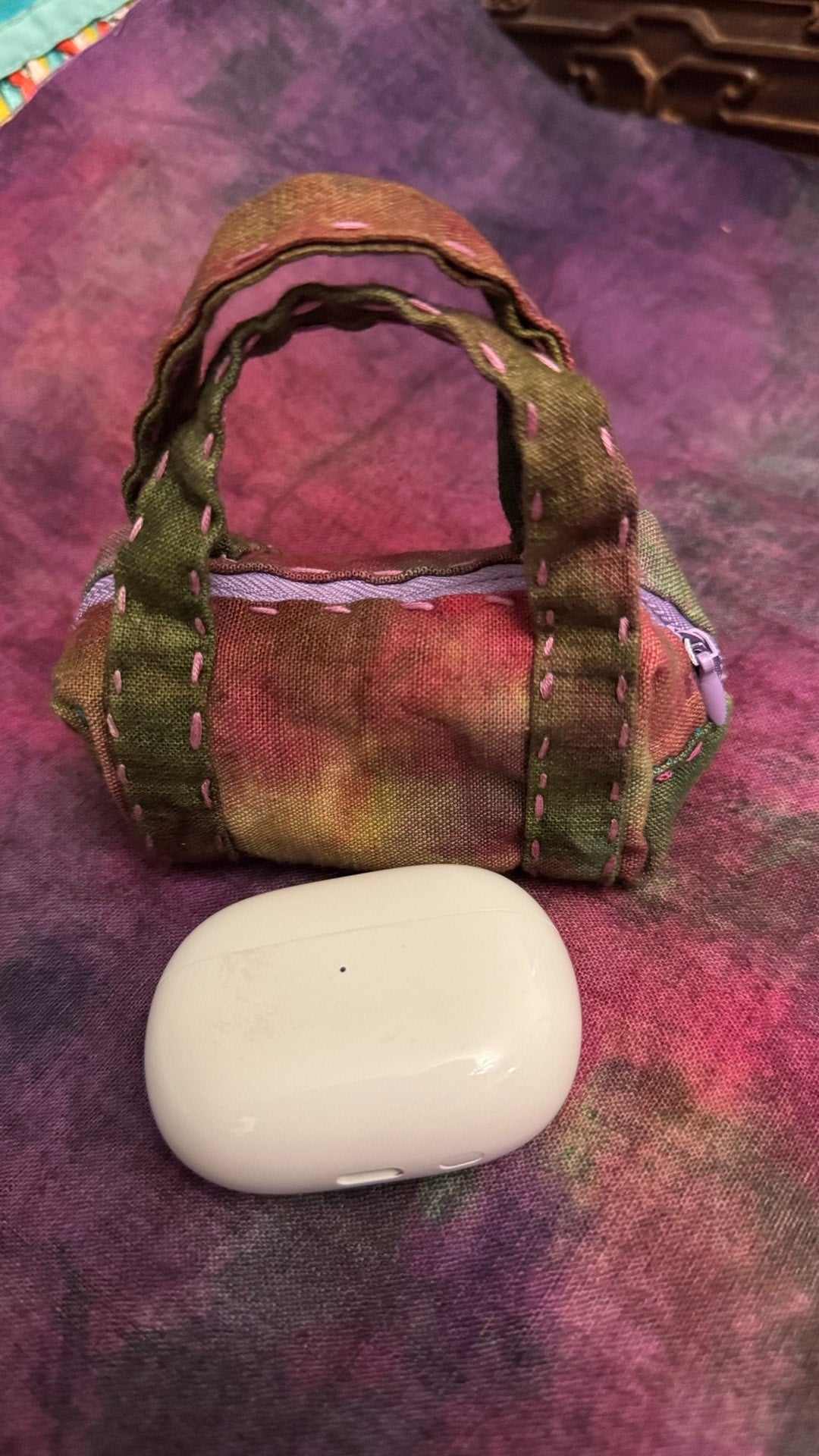 Handmade Plant Dyed Mini Boston Pouch