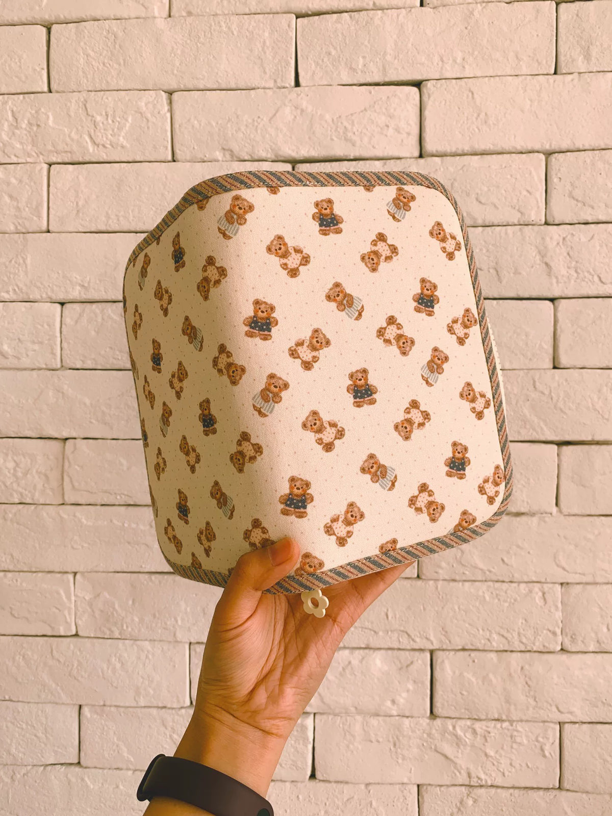 Housse de carnet en tissu oursons avec fermeture à glissière
