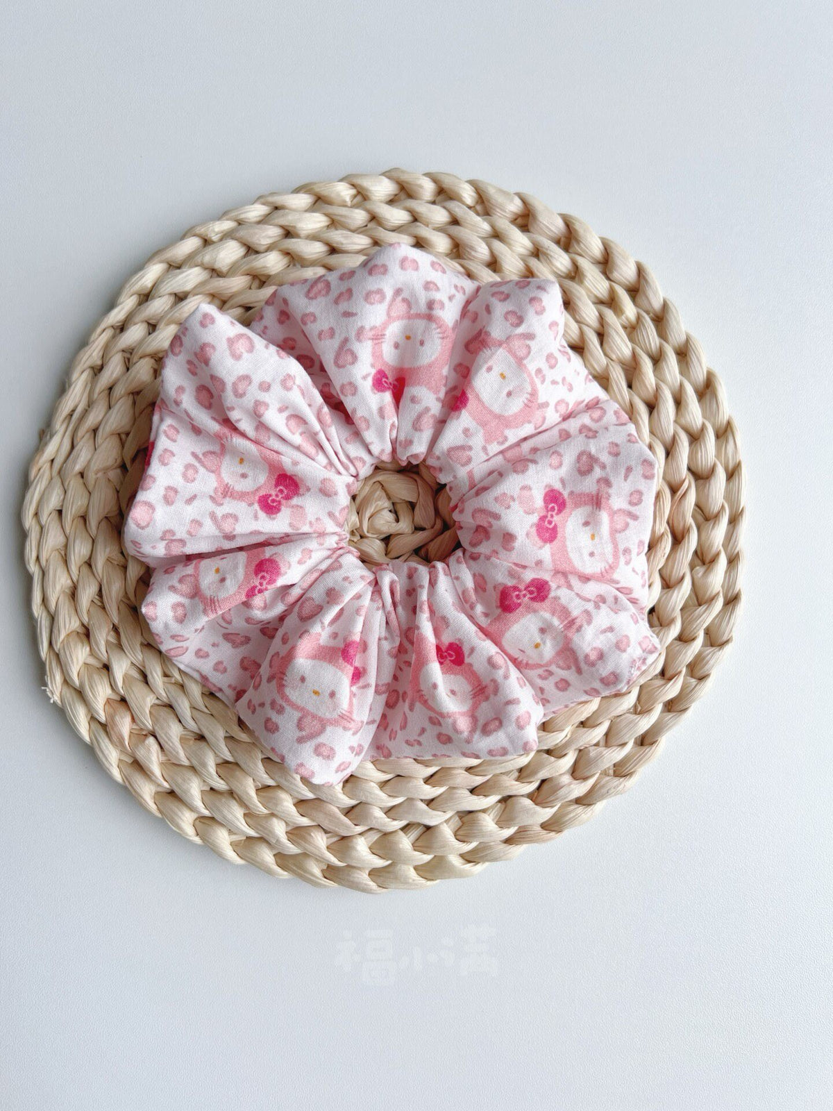Handmade Cotton Scrunchie Leopard Cat Print