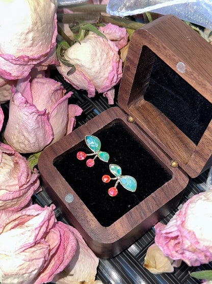 Cherry Intangible Cultural Heritage Shell Inlay Earrings