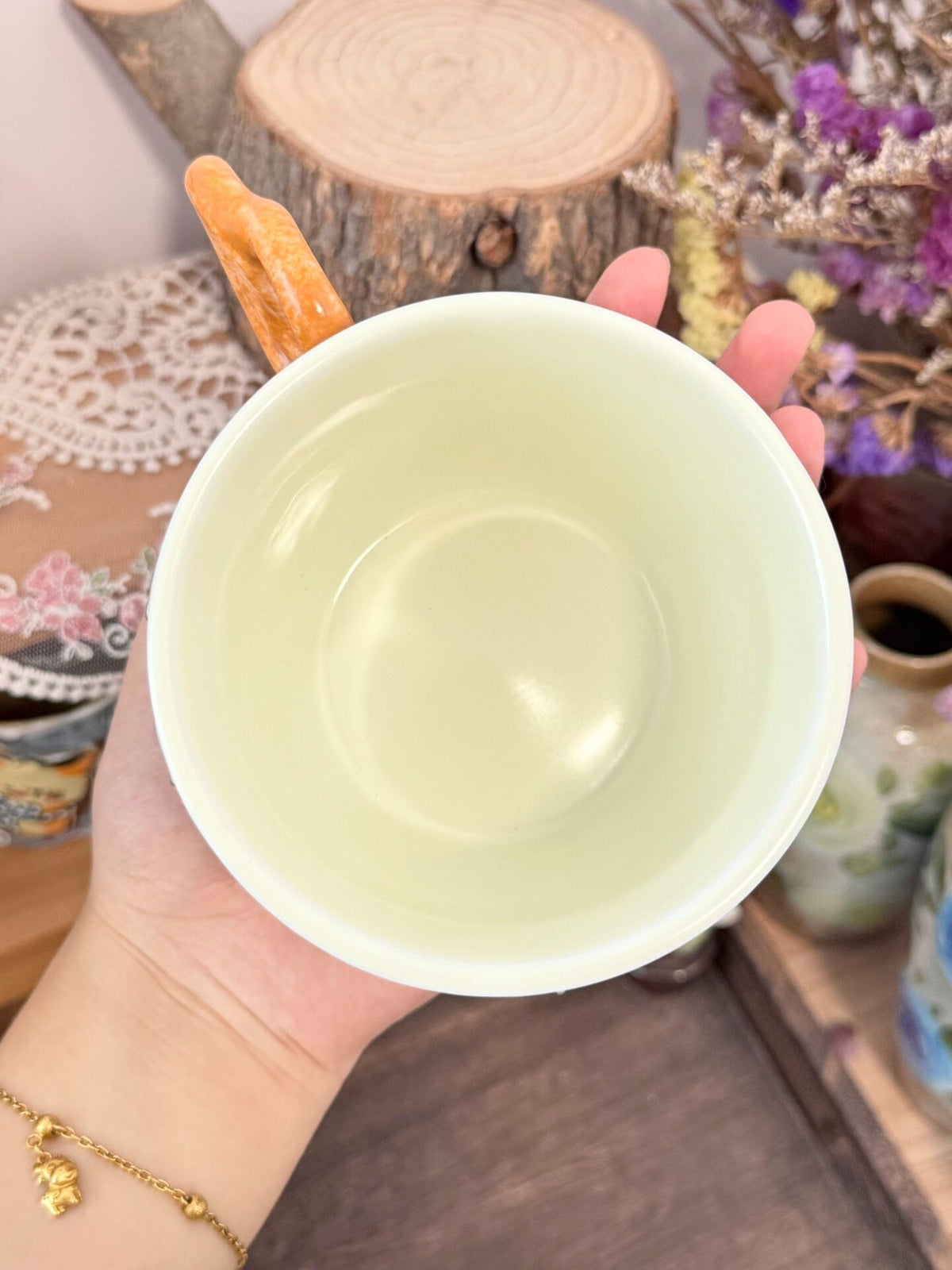 Handmade Ceramic Coffee Mug Pretzel Handle