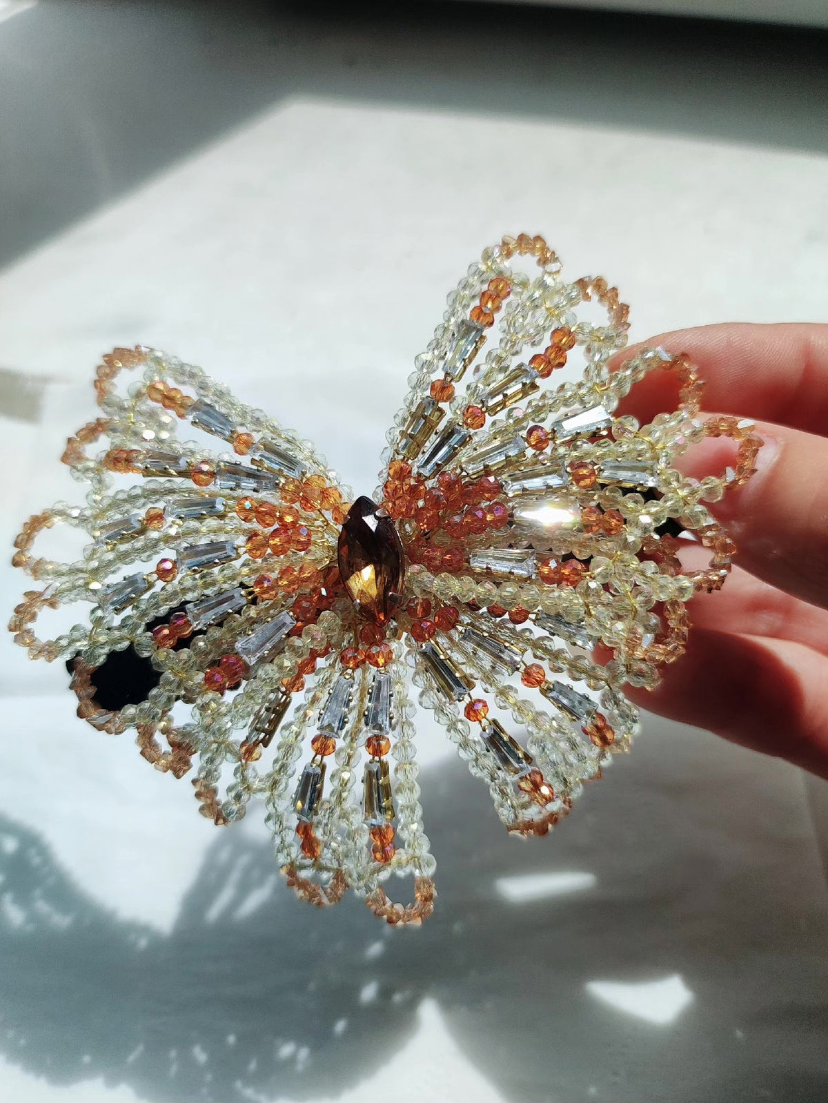 Butterfly Beaded Hair Clip Spring