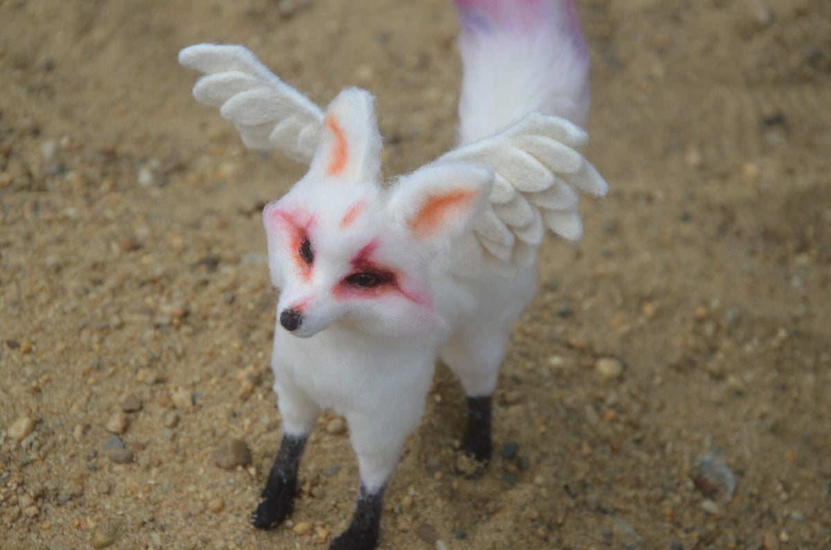 Wool Felt Yeye Mythical Fox Sculpture