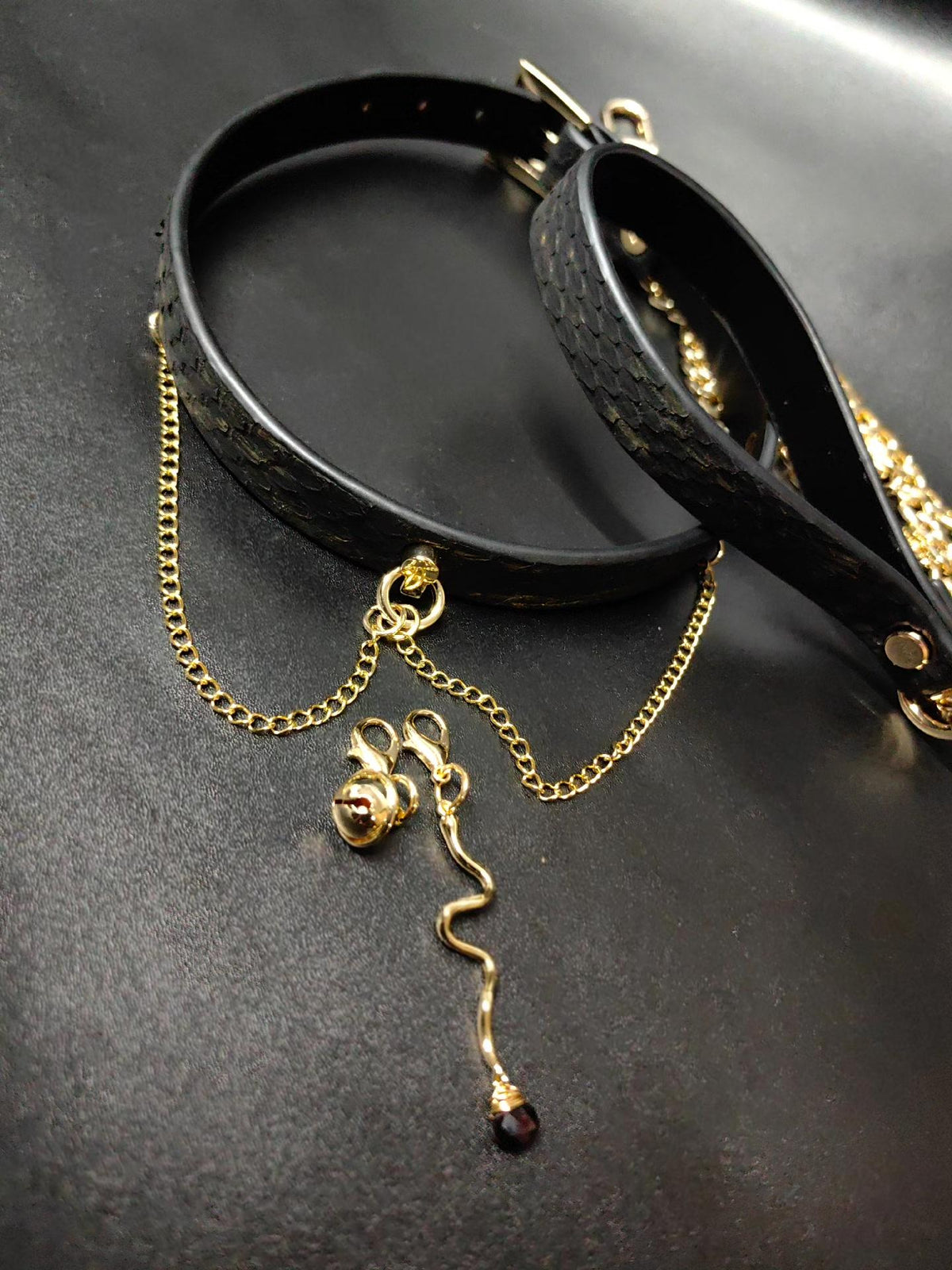 Handmade Snake Leather Choker Necklace Gift