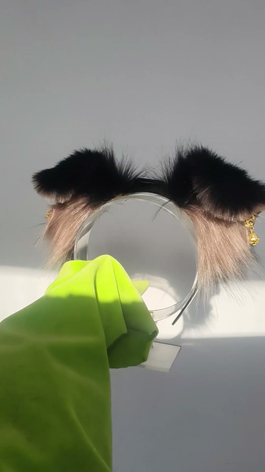 Moving Dog Ears Black Tan Cosplay Headband