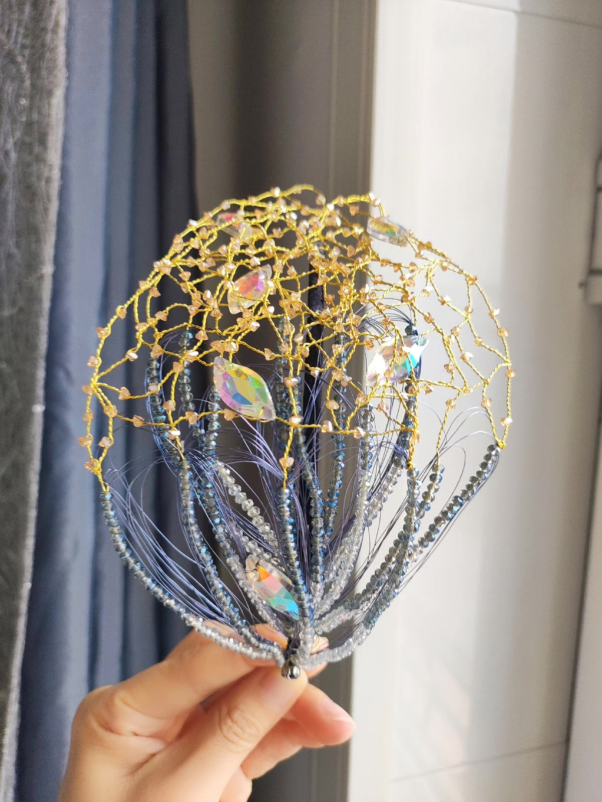 Ornate Wire Woven Beaded Headband