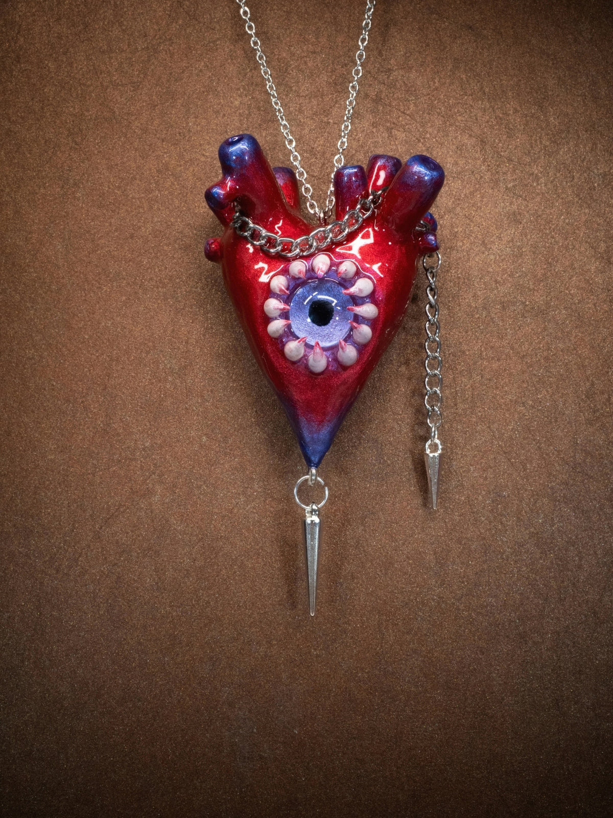 Gothic Heart Tentacle Pendant Necklace
