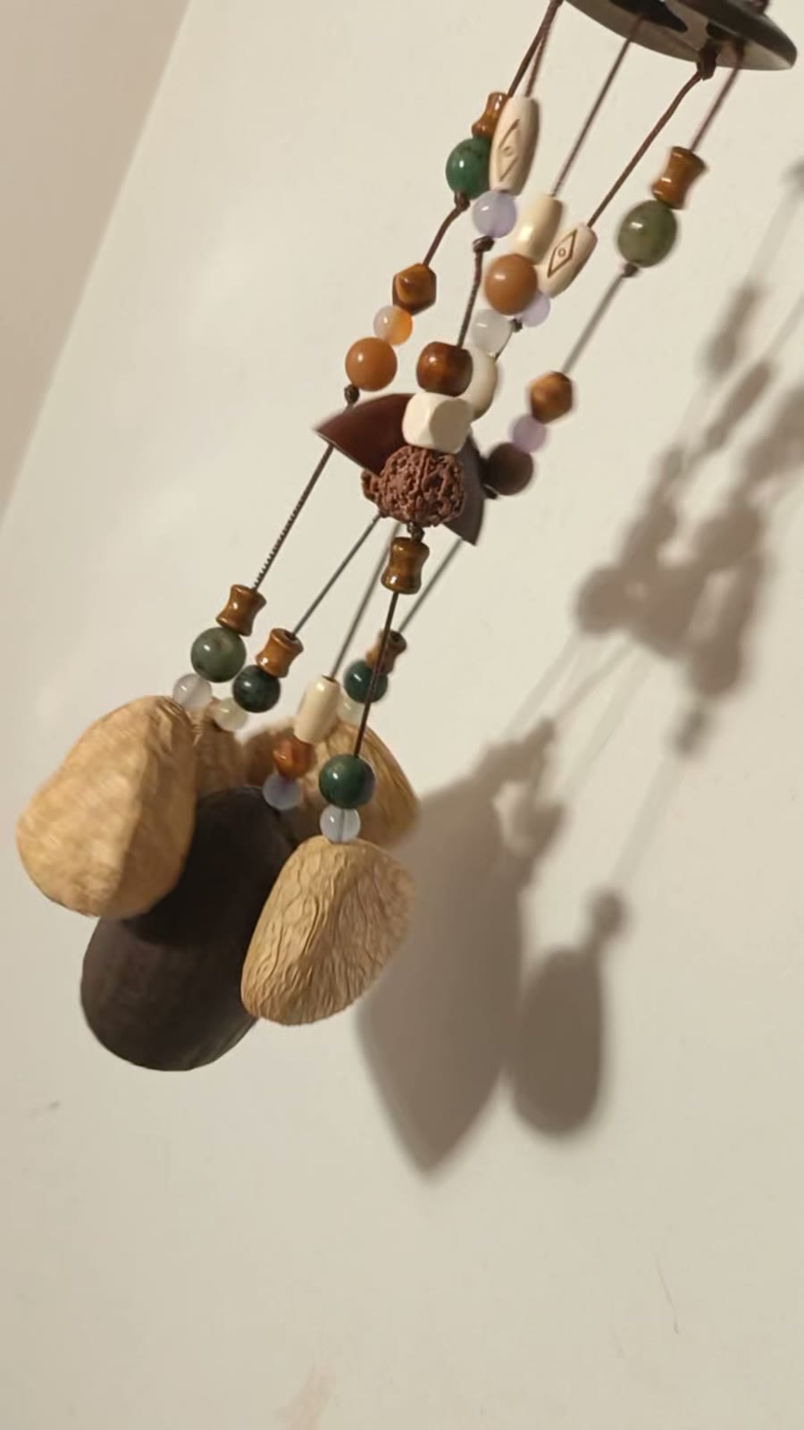 Handcrafted Shell Wind Chime with Natural Beads